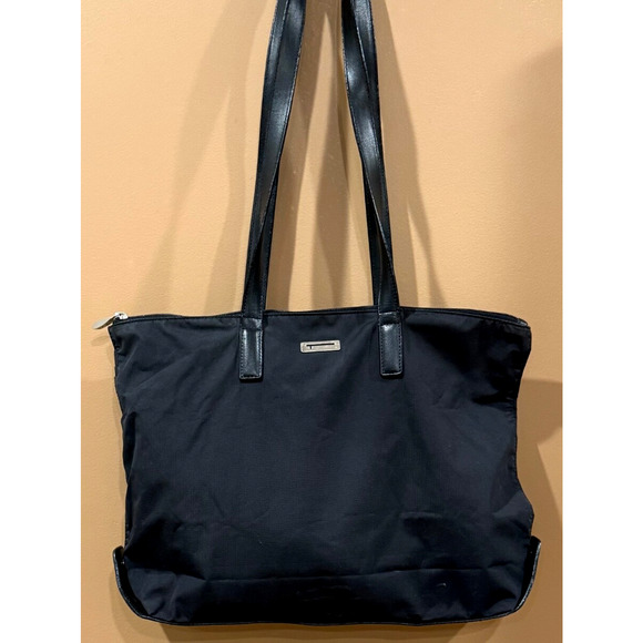 Vintage Tumi Tote Bag Foldable Day Bag Travel Black Nylon Leather ($285)